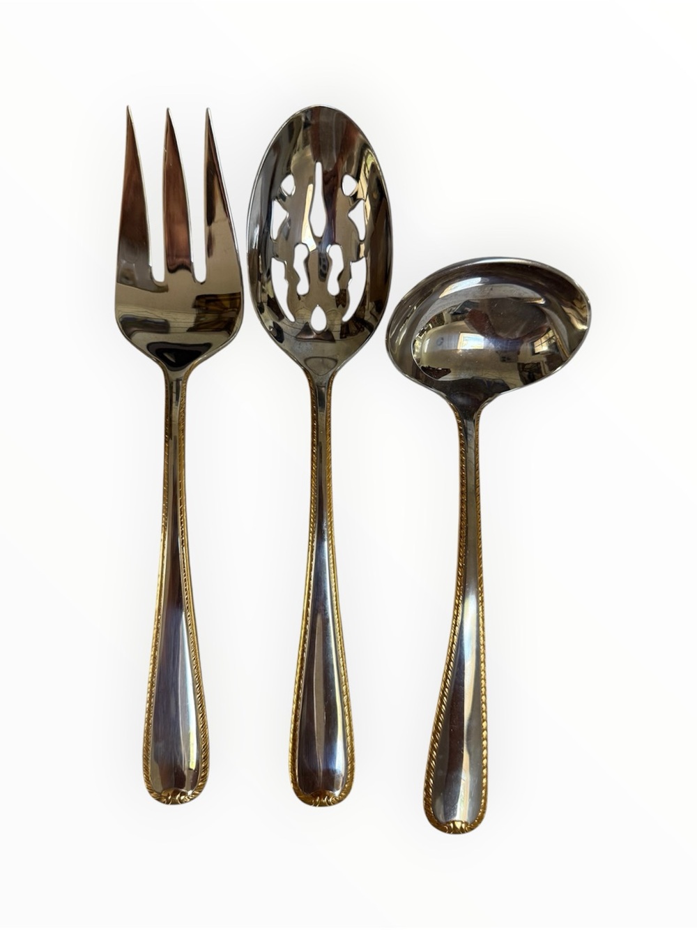 Gorham Golden Ribbon Edge pattern set of 3
